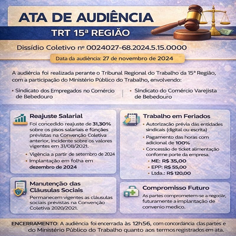 ATA DE AUDIÊNCIA – TRT 15ª REGIÃO