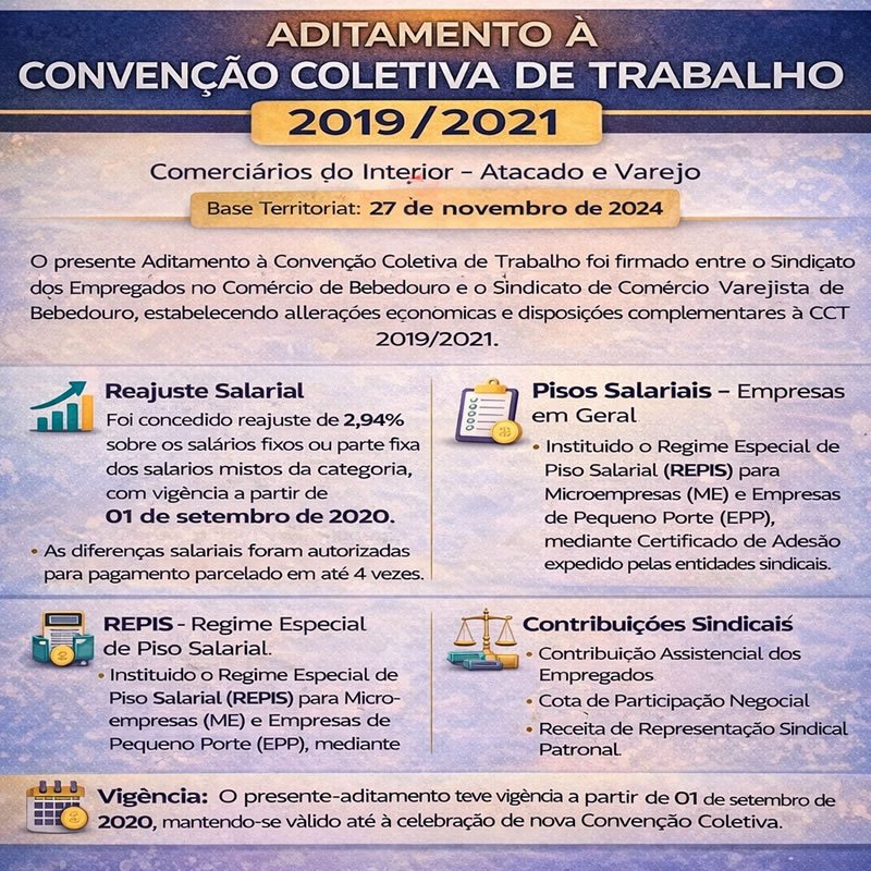 ADITAMENTO À CONVENÇÃO COLETIVA DE TRABALHO 2019/2021