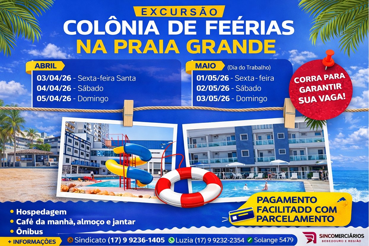 Excursão – Colônia de Férias na Praia Grande