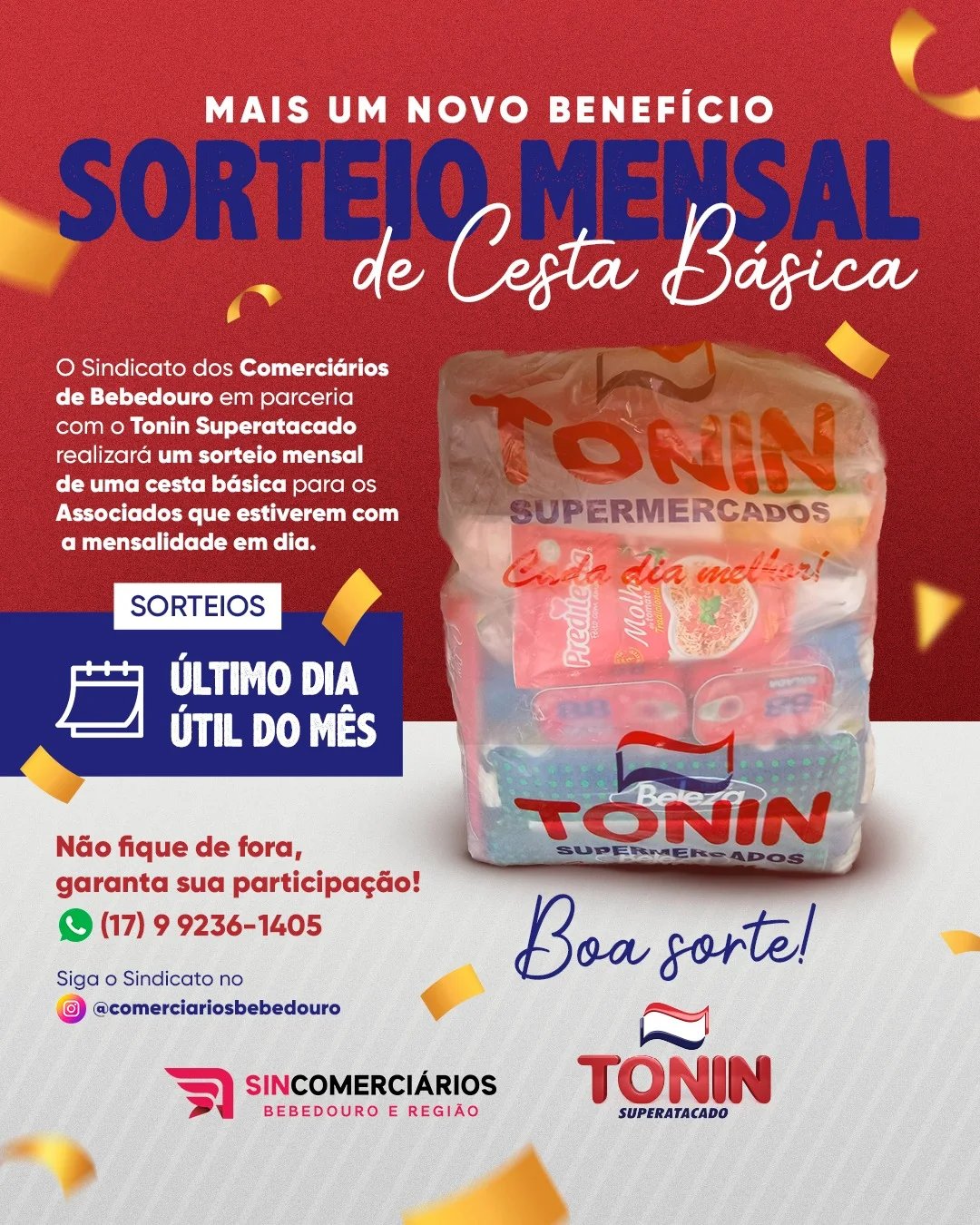 Sorteio Mensal de Cesta Básica